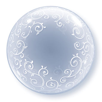 Perfectly Round, Printed Deco Clear Bubble Balloon