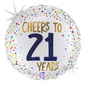 Cheers to 21 Years 18" Foil Balloon