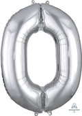Floating Silver Number "0" Balloon (3 Foot or 34 Inch)