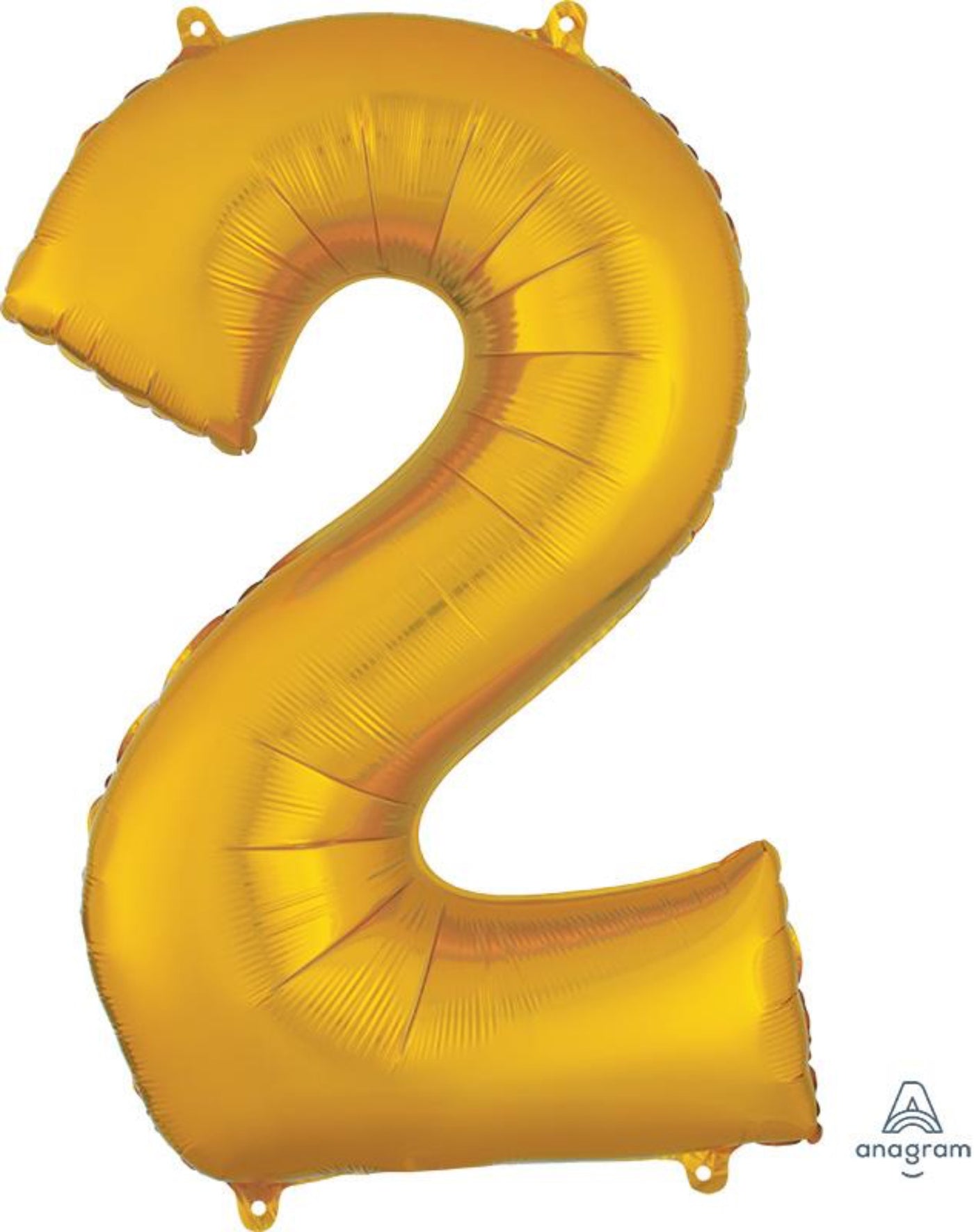 Gold Number Two Helium Balloon