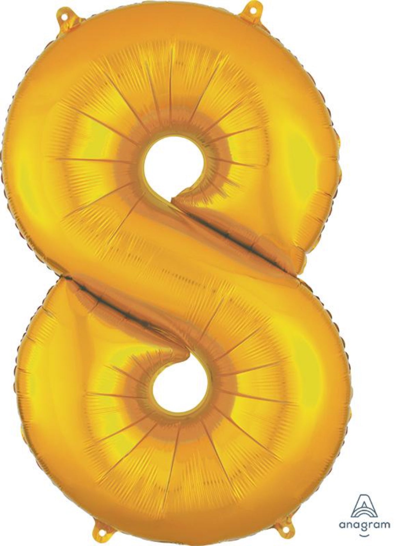 Gold Number Eight Helium Balloon