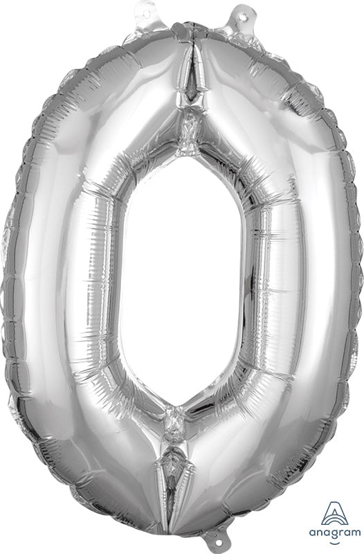 Air-Filled, Non-Floating Mini Silver Numbers (16 Inch)