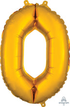 Air-Filled, Non-Floating Mini Gold Numbers (16 Inch)