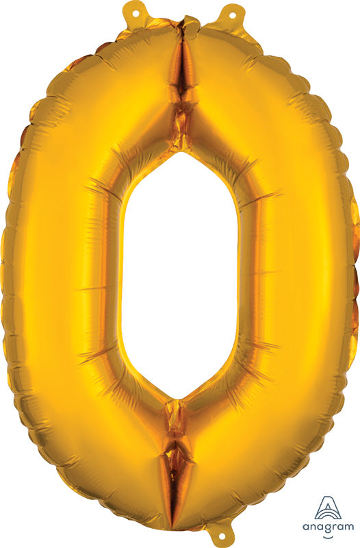 Air-Filled, Non-Floating Mini Gold Numbers (16 Inch)