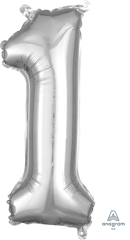 Air-Filled, Non-Floating Mini Silver Numbers (16 Inch)