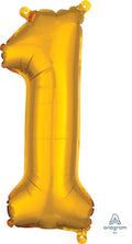 SMALL Floating Gold Number "1" Balloon (2 Foot or 26 Inch)