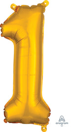 Air-Filled, Non-Floating Mini Gold Numbers (16 Inch)