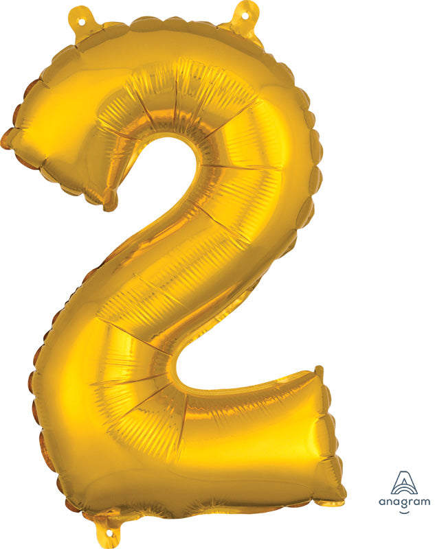 Air-Filled, Non-Floating Mini Gold Numbers (16 Inch)