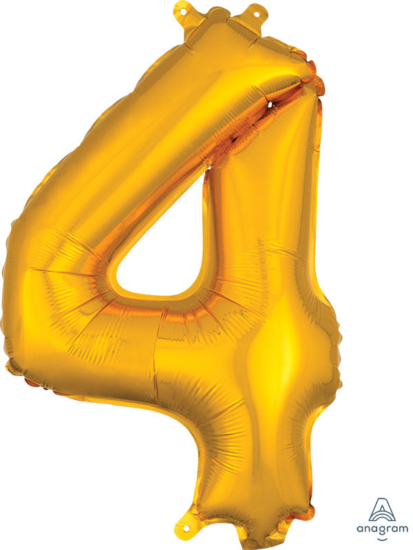 Air-Filled, Non-Floating Mini Gold Numbers (16 Inch)