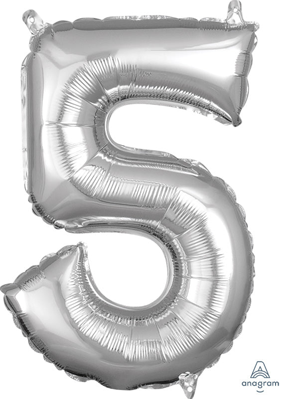 Air-Filled, Non-Floating Mini Silver Numbers (16 Inch)