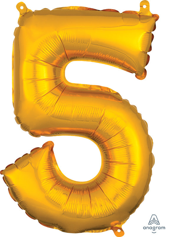Air-Filled, Non-Floating Mini Gold Numbers (16 Inch)
