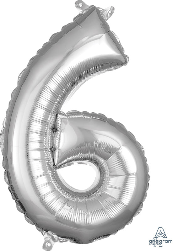 Air-Filled, Non-Floating Mini Silver Numbers (16 Inch)