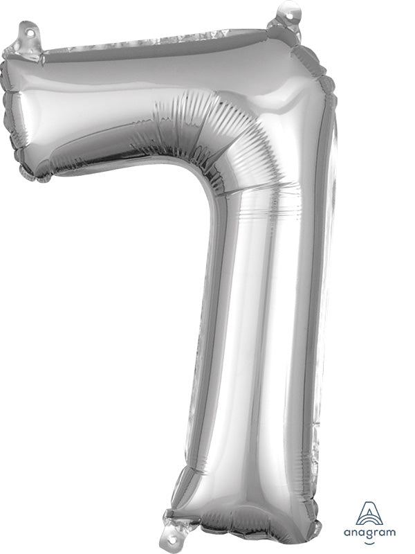 Air-Filled, Non-Floating Mini Silver Numbers (16 Inch)