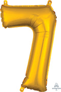 SMALL Floating Gold Number "7" Balloon (2 Foot or 26 Inch)
