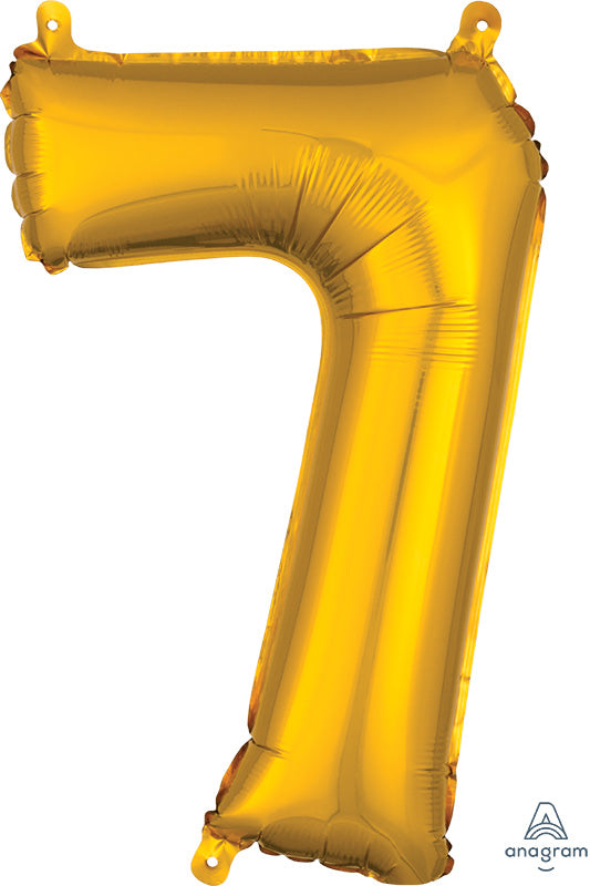 Air-Filled, Non-Floating Mini Gold Numbers (16 Inch)