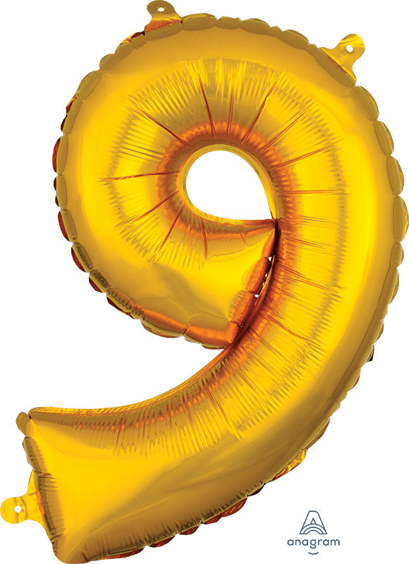 Air-Filled, Non-Floating Mini Gold Numbers (16 Inch)