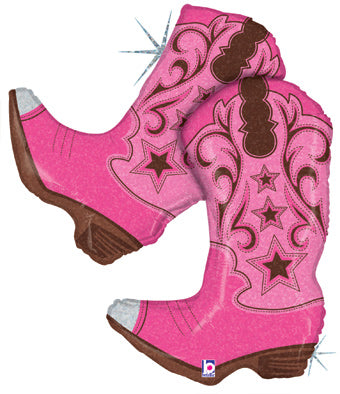 Pink Dancing Cowboy Boots Balloon (36 Inch)
