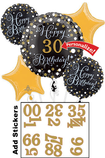 PERSONALIZED AGE SPARKLING BIRTHDAY 5 pack (no anchor)