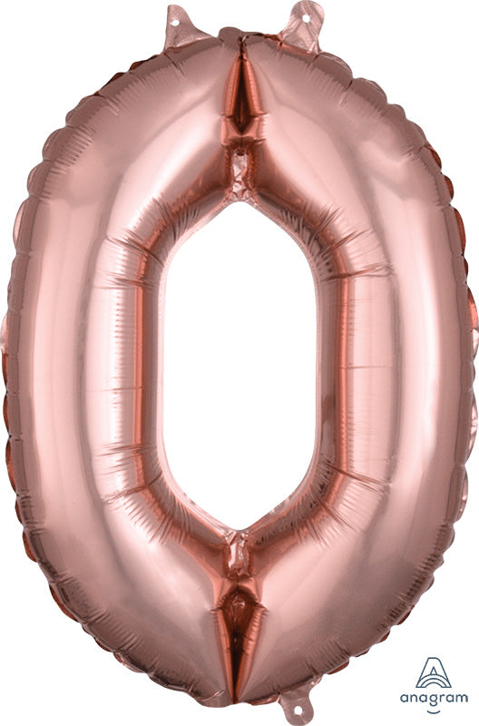 Air-Filled, Non-Floating Mini Rose Gold Numbers (16 Inch)