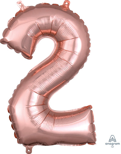 Air-Filled, Non-Floating Mini Rose Gold Numbers
