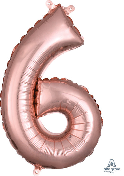 Air-Filled, Non-Floating Mini Rose Gold Numbers