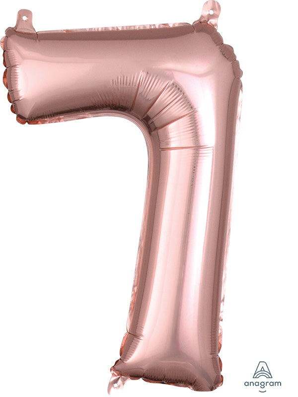 Air-Filled, Non-Floating Mini Rose Gold Numbers (16 Inch)