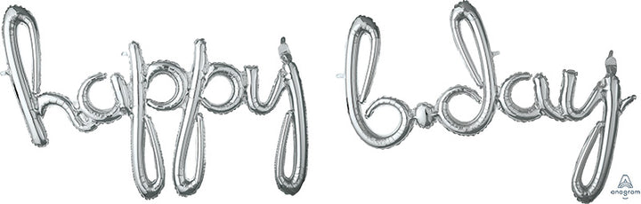 Air-Filled Gold Phrase Happy BDay Script