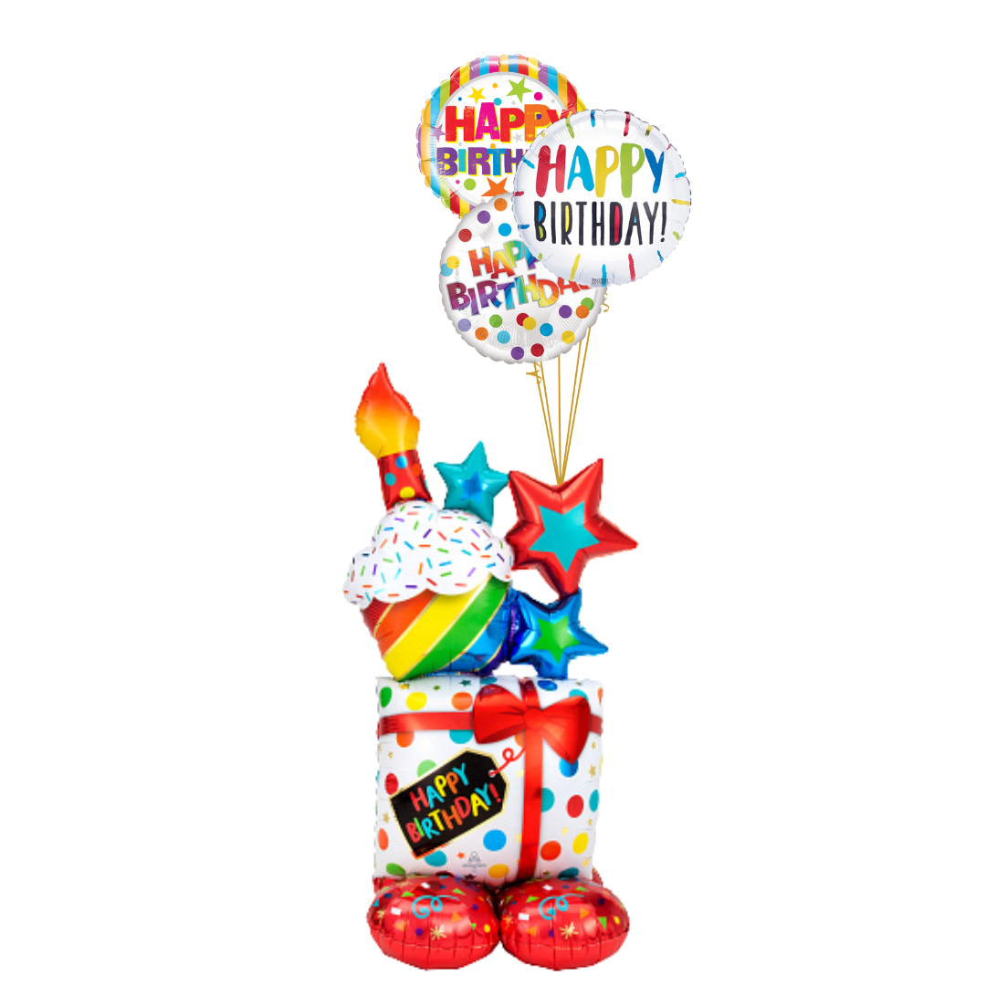 Birthday Stacker Trio Bouquet (4 Balloons)