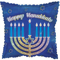 Happy Hanukkah 20" Square Menorah (D)