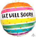 Get Well Soon Bold Stripes Balloon (18 Inch)