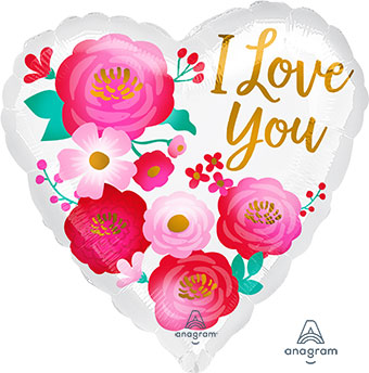 Standard 17" I LOVE YOU OMBRE FLOWERS (D)