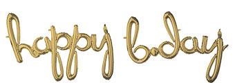 Air-Filled Gold Phrase Happy BDay Script