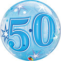 Blue Starburst Sparkle Birthday Age Bubble Balloon (DNR)