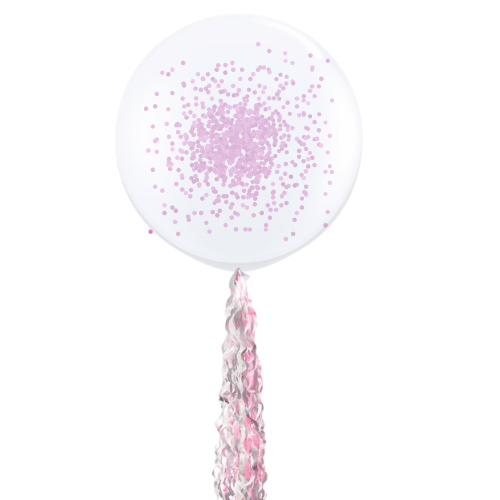 Giant Confetti Balloon with Twirlz Tail Tassel