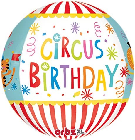Circus Birthday Orbz Fully Round Balloon (D)