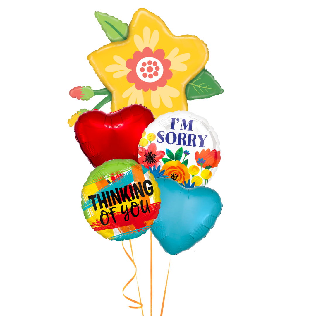 I'm Sorry! Thinking of You Balloon Bouquet (5 Balloons)