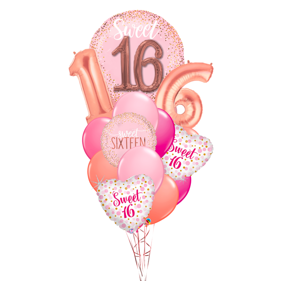 Sweet 16! Birthday Balloon  Bouquet (13 Balloons)