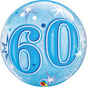 Blue Starburst Sparkle Birthday Age Bubble Balloon
