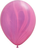 product image of 11 inch latex balloon with a marble print of pink & purple