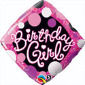 Birthday Girl Pink and Black Dots
