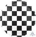 Black and White Checkered Pattern Designer Balloon