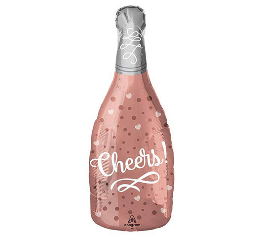 Cheers Rose Gold Champagne Jr Shape Balloon (26 Inch)