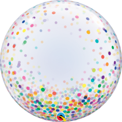 Colorful Rainbow Confetti Dots Bubble Balloon