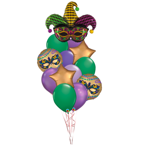 Masked Mardi Gras Holiday Delivery Bouquet (13 Balloons)
