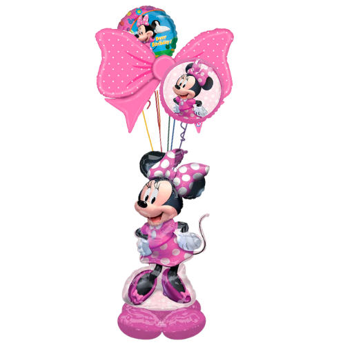 Minnie Mouse Says Happy Birthday! Trio Bouquet (4 Balloons)