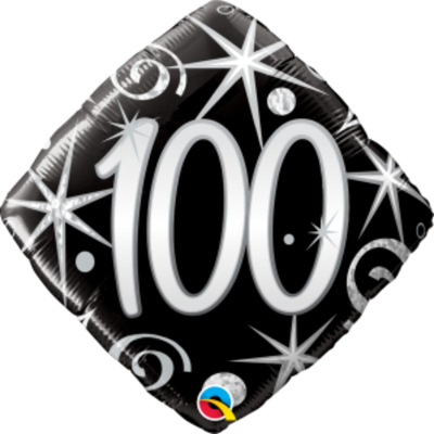 Elegant Sparkle Age 100 Birthday Balloon