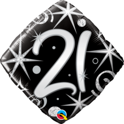 Elegant Sparkle Age 21 Birthday Balloon