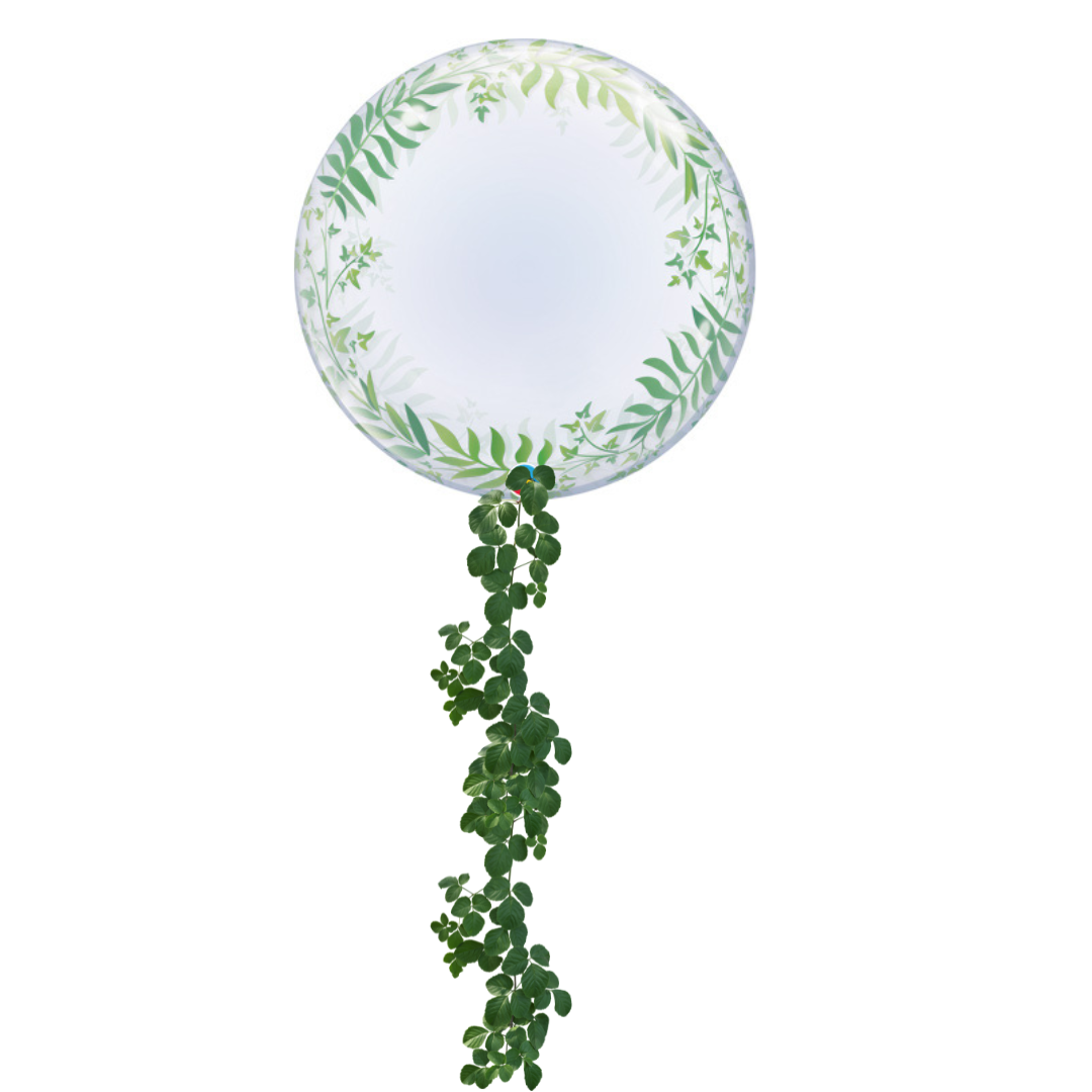 Personalized Elegant Greenery + Vines Bubble
