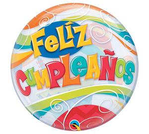 Feliz Cumpleaños Globo Español Bubble Balloon