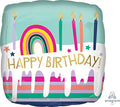 Birthday Frosted Stripe Cake Square (18 Inch)